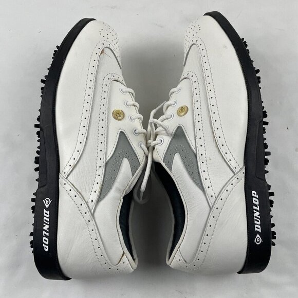 Dunlop Fuzzy Zoeller Fz6000c Leather Golf Shoes Men’s Size 8 White Lace Up - Picture 5 of 12